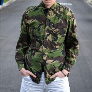 Vintage Men's Camouflage Military Style Shirt Jacket